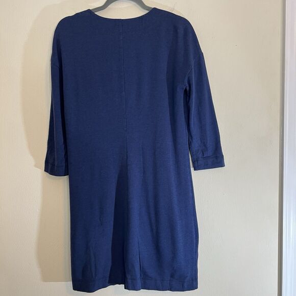 Lilly Pulitzer Joyce T Shirt Dress Sz XS Blue V Neck 3/4 Sleeve UPF 50 Casual - Picture 2 of 5